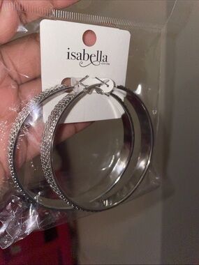 Large Silver Hoop Earrings